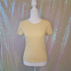 Pastel Yellow Ribbed T-shirt